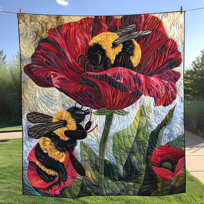 Poppy Bees Quilted Blanket NCU0NT027