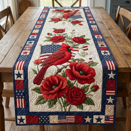 Poppy Freedom Quilted Table Runner NCU0NTV1041