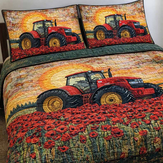 Poppy Tractor 3-Piece Quilted Bedding Set NCU0NXD1687