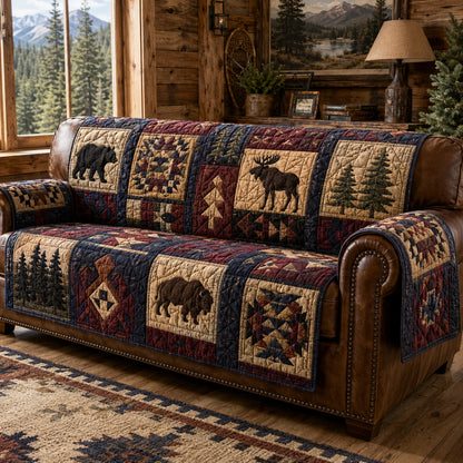 Prairie Bison Night Quilted Sofa Cover NCU0PVL1069
