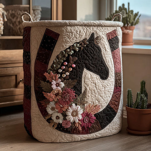 Prairie Bloom Stallion Quilted Laundry Basket NCU0PTT2738