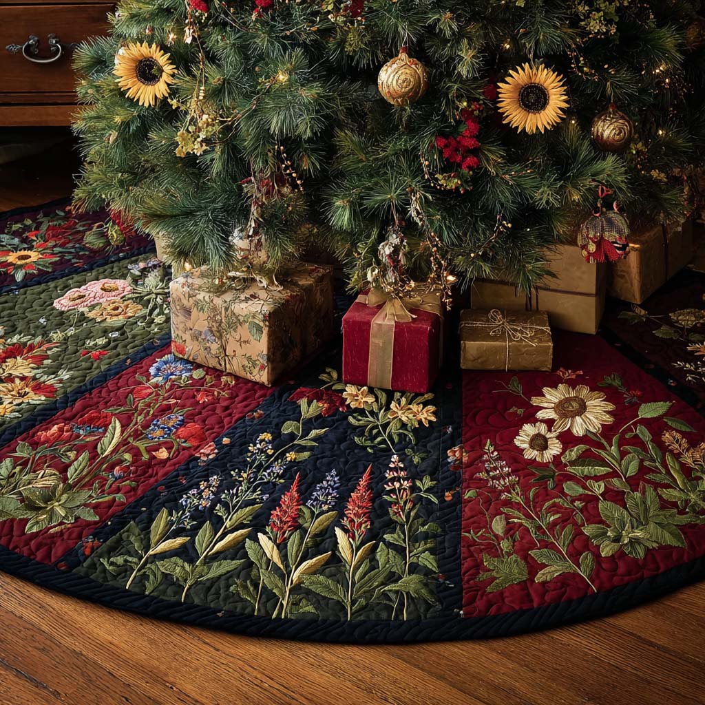 Prairie Glow Christmas Quilted Tree Skirt NCU0NNT2416