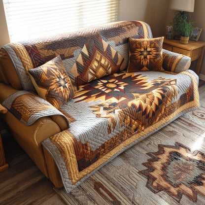 Canyon Weave Quilted Sofa Cover NCU0QN076