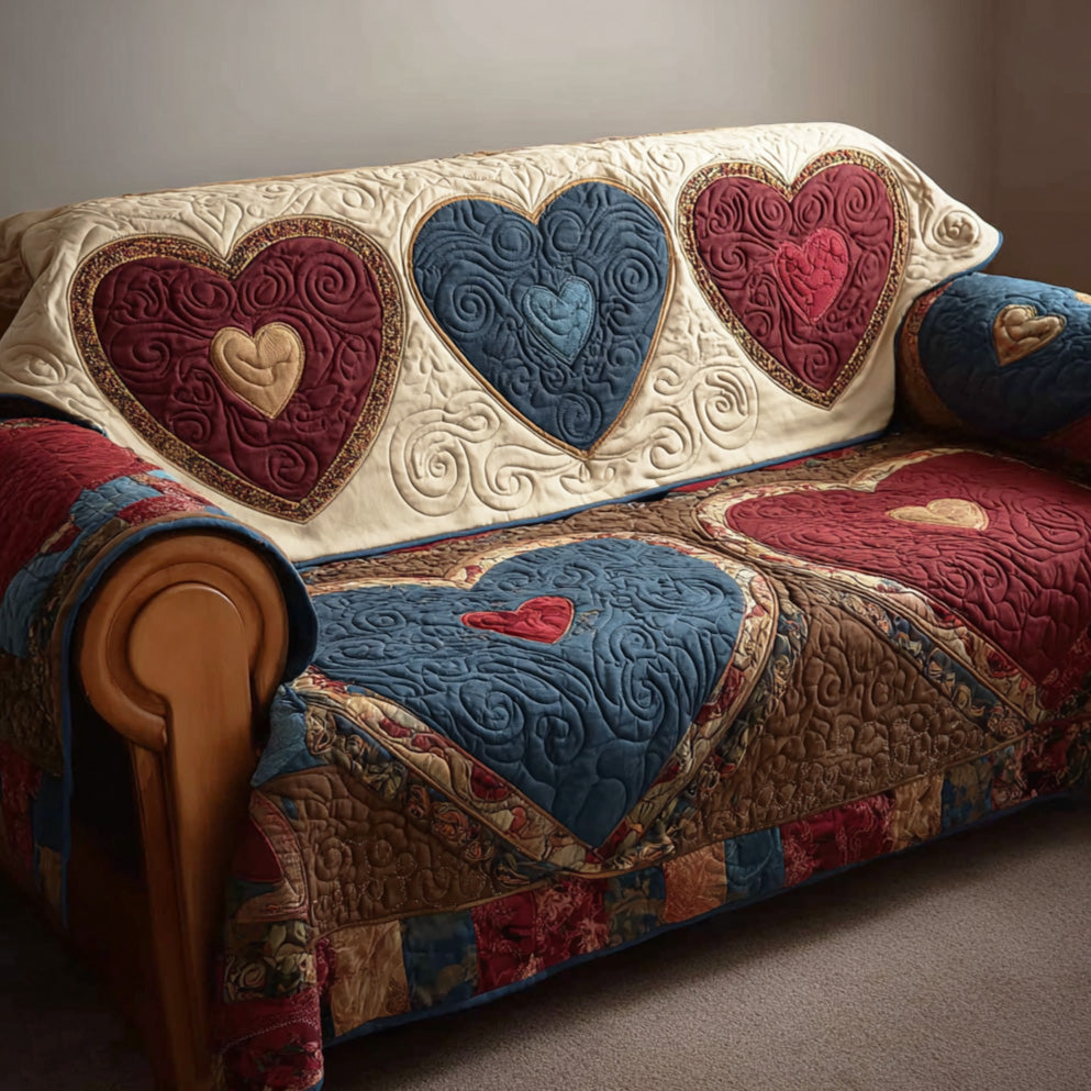 Prairie Heart Quilted Sofa Cover NCU0NTD1253
