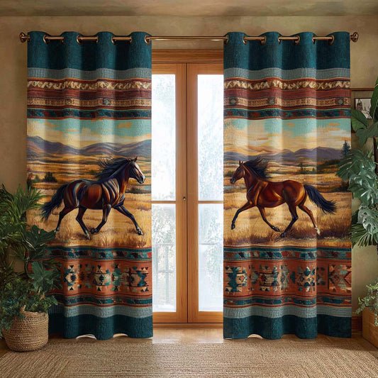 Prairie Horse Quilted Curtains NCU0HNH882
