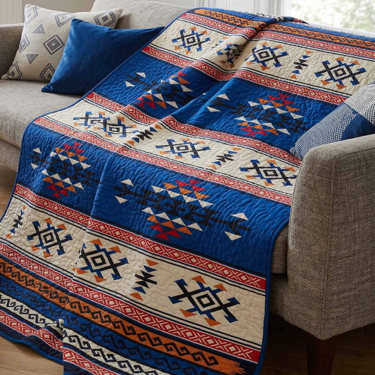 Prairie Indigo Quilted Blanket NCU0NXD1762