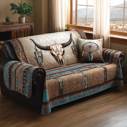 Prairie Moon Emblem Quilted Sofa Cover NCU0PTT2793