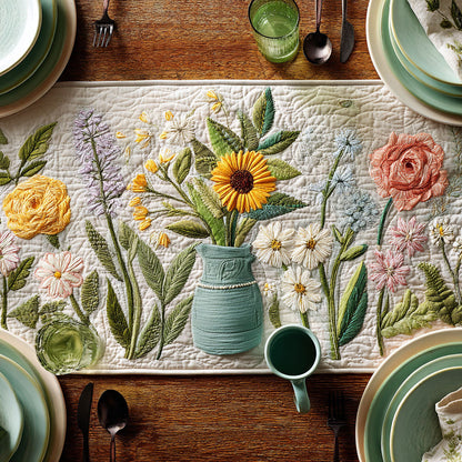 Prairie Petals Quilted Table Runner NCU0PTT671