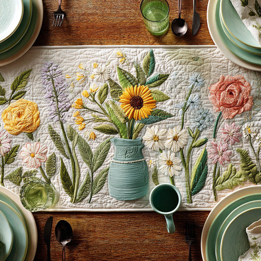 Prairie Petals Quilted Table Runner NCU0PTT671