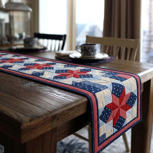 Prairie Pinwheel Quilted Table Runner NCU0DQQ0644