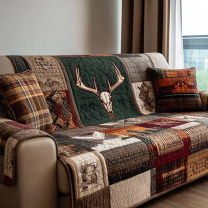 Prairie Stag Quilted Sofa Cover NCU0NXD1784