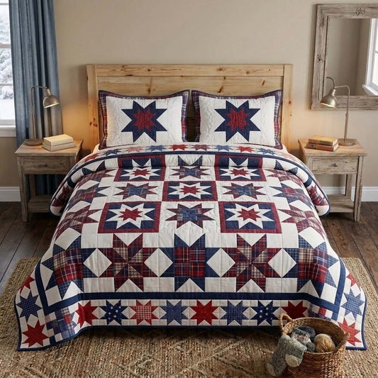 Prairie Star 3-Piece Quilted Bedding Set NCU0DQQ0624