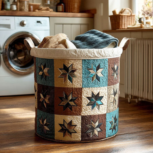 Prairie Stars Quilted Laundry Basket NCU0NTV442