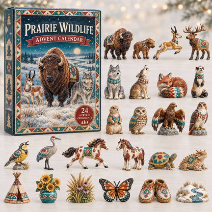 CHRISTMAS KICKOFF 40% OFF - Prairie Wildlife Advent Calendar 2026 - 24-Day Festive Countdown, Acrylic Charms Blind Box - Gift For Family and Friends AC0TD008