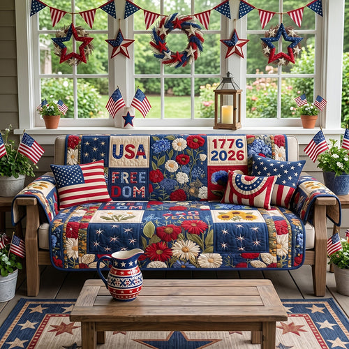 Preamble Piece Quilted Sofa Cover NCU0PTT3134