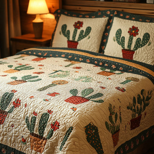 Prickly Paradise 3-Piece Quilted Bedding Set NCU0PTT162