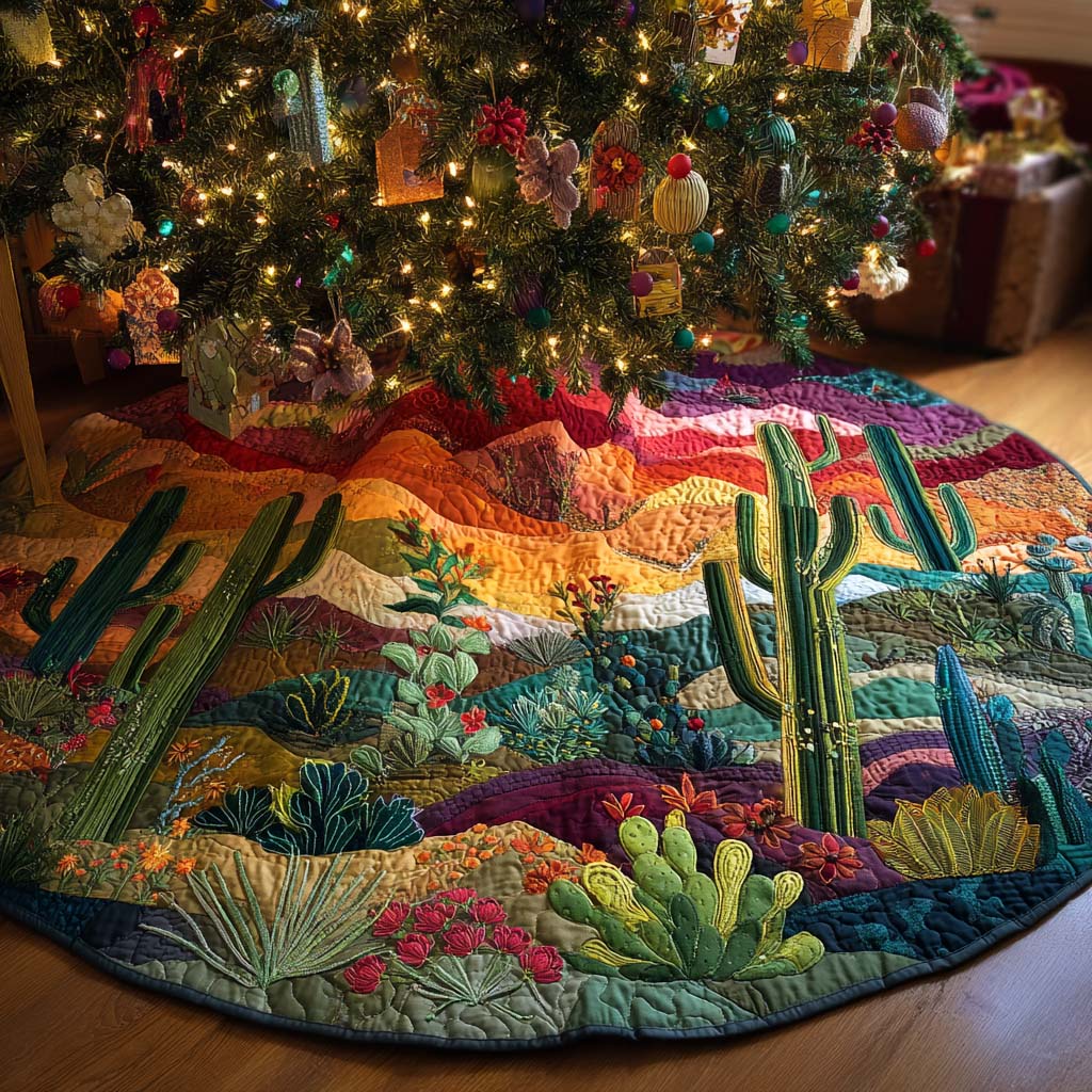 Prickly Pear Christmas Quilted Tree Skirt NCU0NNT2342