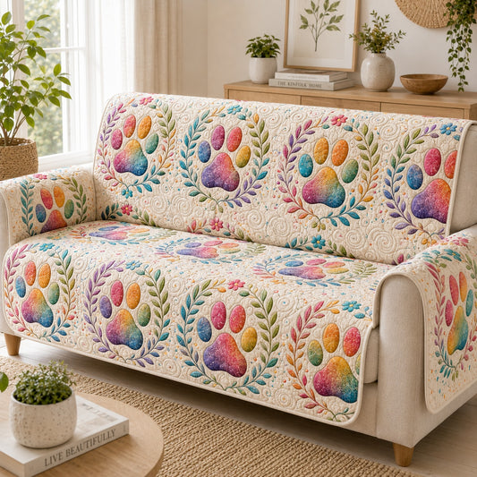 Prismatic Flora Steps Quilted Sofa Cover NCU0PVL1010