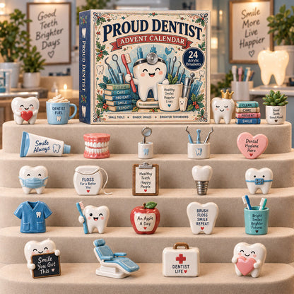 CHRISTMAS KICKOFF 40% OFF - Proud Dentist Advent Calendar 2026 - 24-Day Festive Countdown, Acrylic Charms Blind Box - Gift For Dentist Lovers AC0TM337