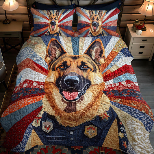 Proud Patriot Pup 3-Piece Quilted Bedding Set NCU0PTT507