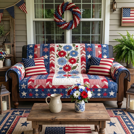 Proud Pioneer Quilted Sofa Cover NCU0PTT3135