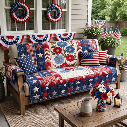 Proud Pioneer Quilted Sofa Cover NCU0PTT3135
