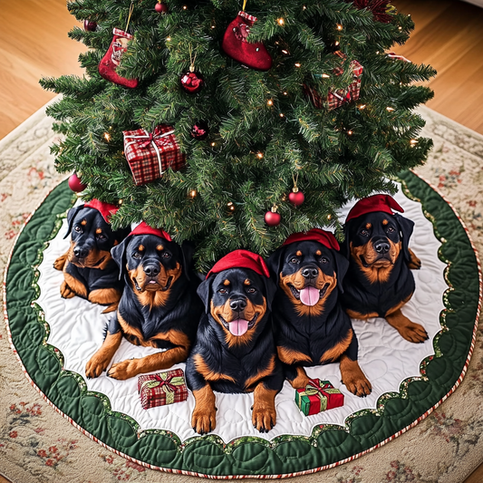 Proud Rottweiler Christmas Quilted Tree Skirt NCU0DDK1487