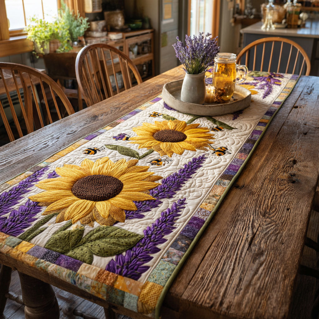 Provence Light Quilted Table Runner NCU0NTV253