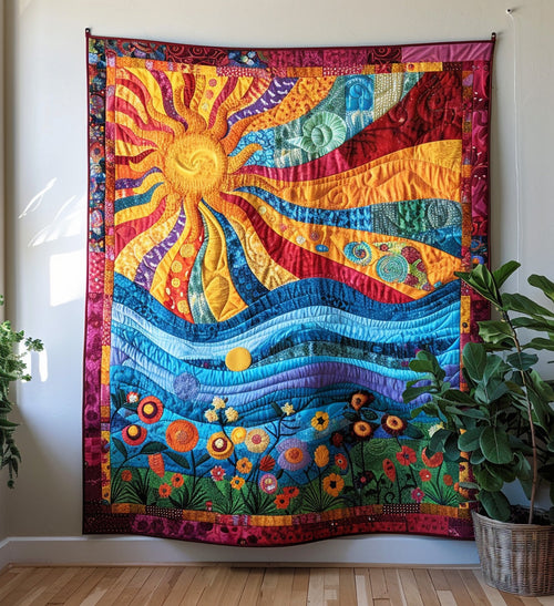 Psychedelic Harmony Quilted Blanket NCU0PT278