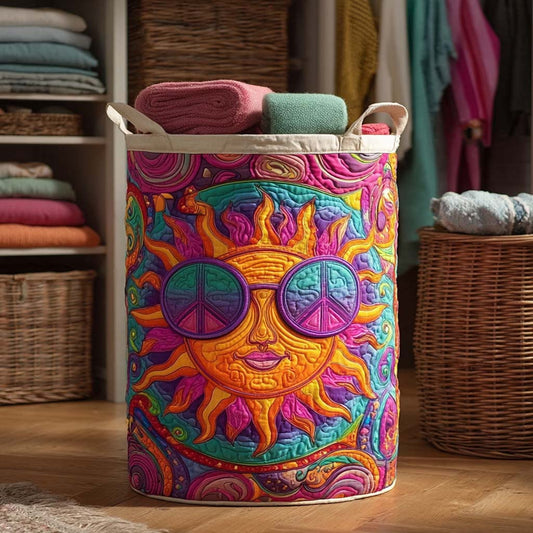 Psychedelic Sun Quilted Laundry Basket NCU0NXD182