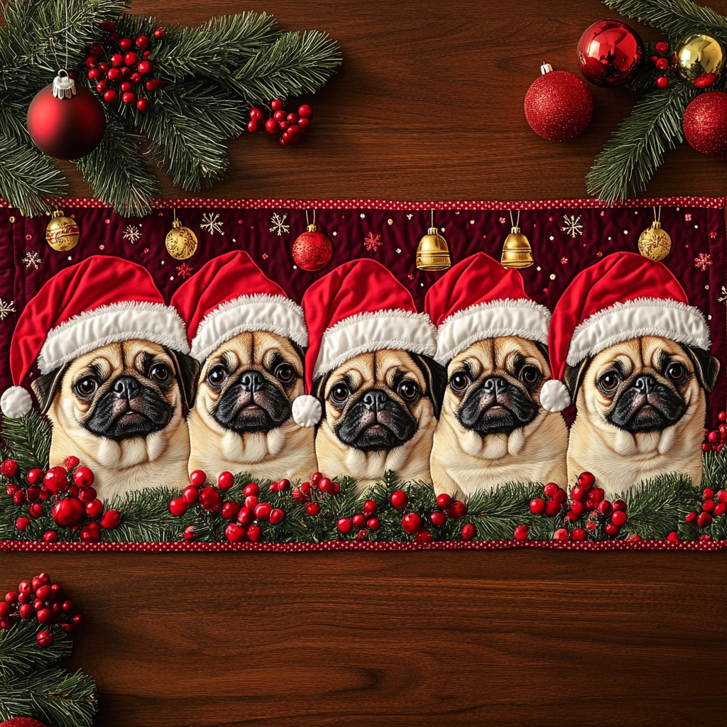 Pug Delight Quilted Table Runner NCU0DDK1408