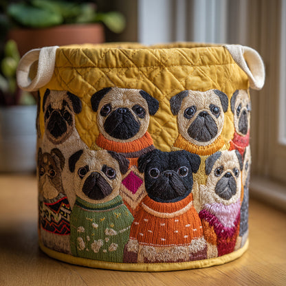 Pug Haven Quilted Laundry Basket NCU0DV1648