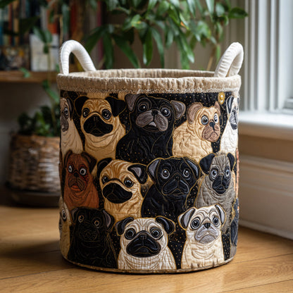 Pug Moments Quilted Laundry Basket NCU0DV1657