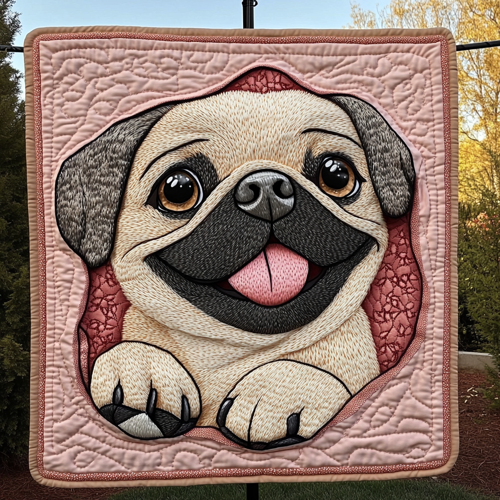 Pug Paws Patrol Quilted Blanket NCU0DK1397