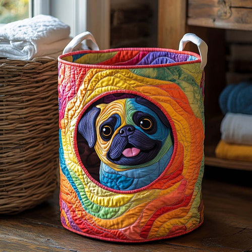 Pug Pop Quilted Laundry Basket NCU0NXD173