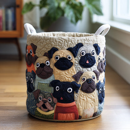 Pug Spirit Quilted Laundry Basket NCU0DV1658