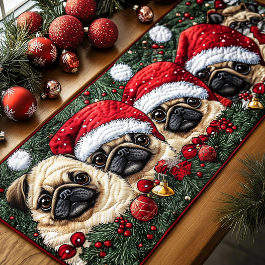 Pug Spirit Quilted Table Runner NCU0DDK1410