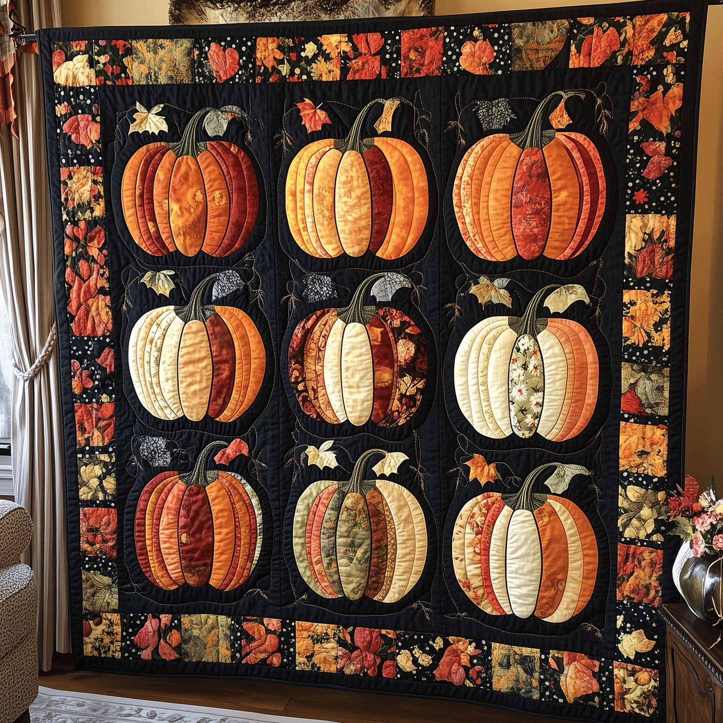 Pumkin Fest Quilted Blanket NCU0TH1794