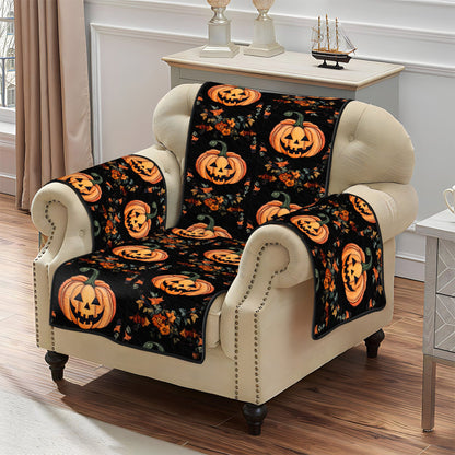 Pumpkin Delight Quilted Sofa Cover NCU0PT936