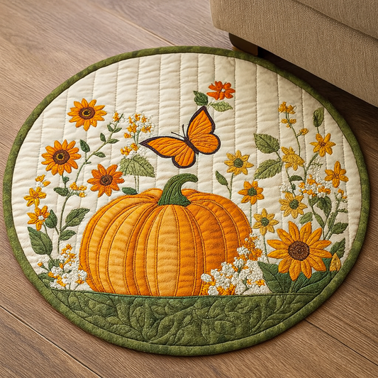 Pumpkin Mornings Quilted Round Mat NCU0NNT1317