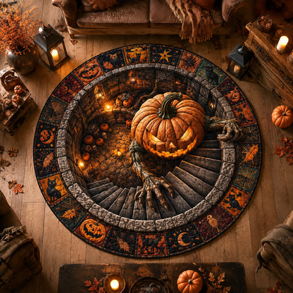 Pumpkin Abyss Quilted Round Mat NCU0NTV1168