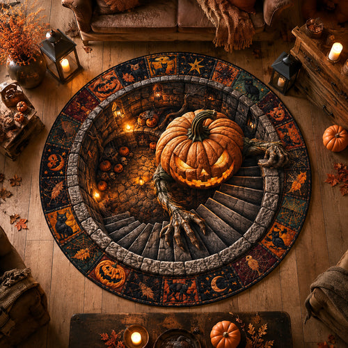 Pumpkin Abyss Quilted Round Mat NCU0NTV1168