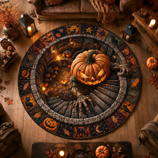 Pumpkin Abyss Quilted Round Mat NCU0NTV1168