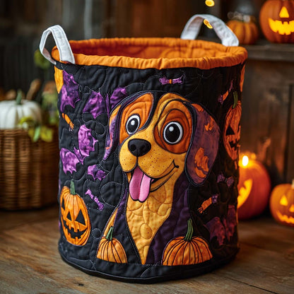 Pumpkin Beagle Quilted Laundry Basket NCU0NXD313