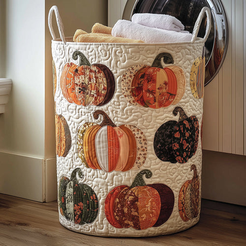 Pumpkin Bliss Quilted Laundry Basket NCU0TH3096