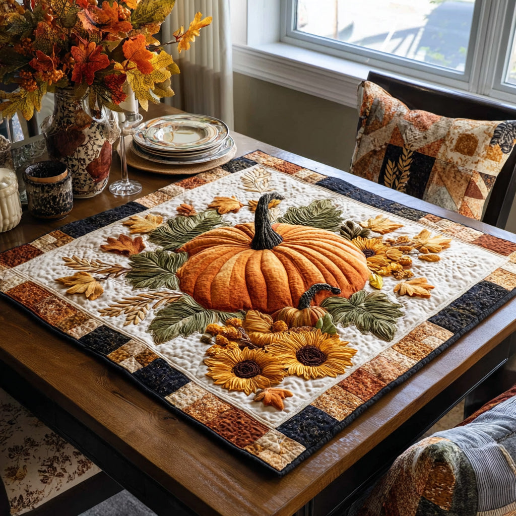 Pumpkin Bliss Quilted Table Topper NCU0PVL545