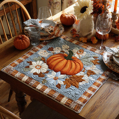 Pumpkin Bloom Quilted Table Topper NCU0NTV197