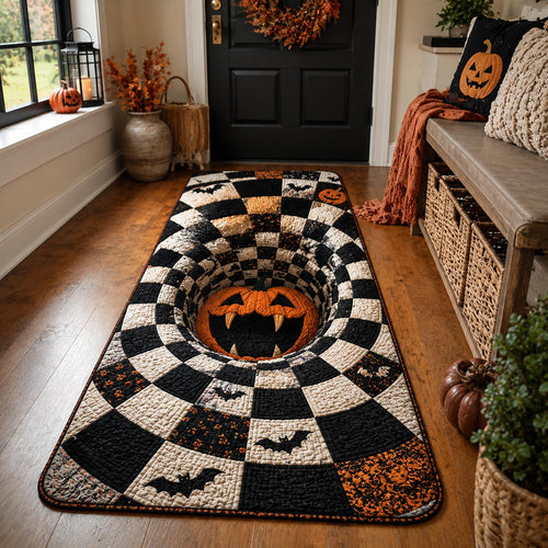 Pumpkin Checkerboard Portal Runner Carpet NCU0DV2441