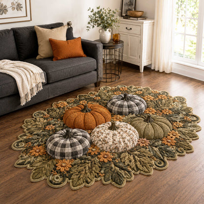 Pumpkin Cottage Custom Shape Area Rug NCU0NTD2149