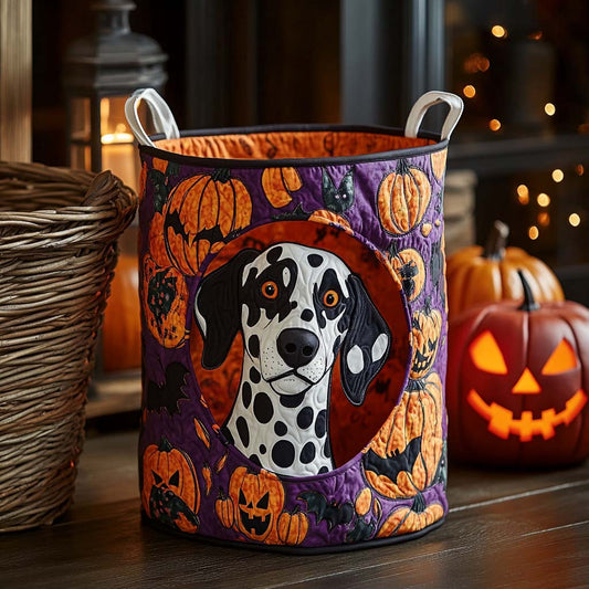 Pumpkin Dalmatian Quilted Laundry Basket NCU0NXD309